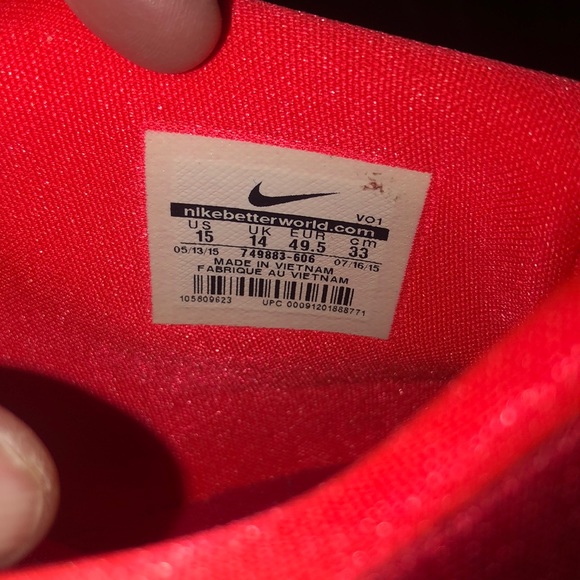 NWOB Nike Men's Zoom Red Hyper quickness 2015 Basketball Shoes - Picture 8 of 12